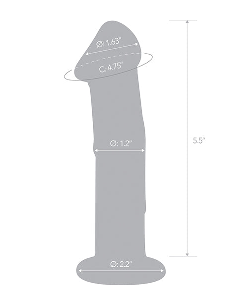 Glass 6" Dildo w/Veins & Flat Base