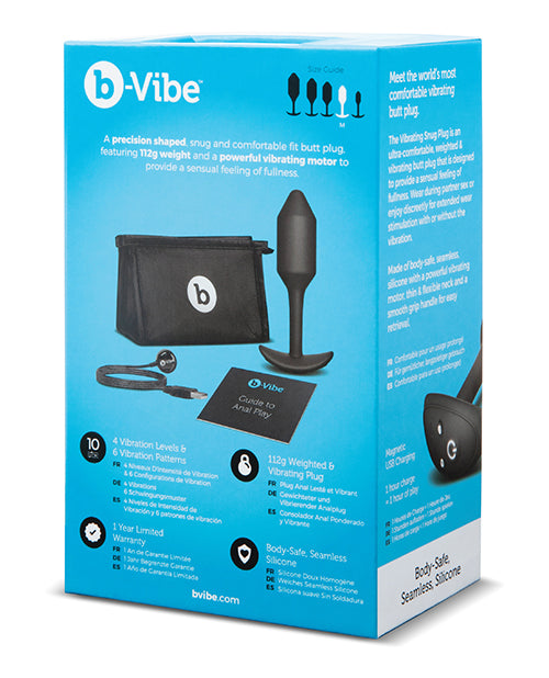 B-Vibe Vibrating Weighted Snug Plug M - 112 g Black