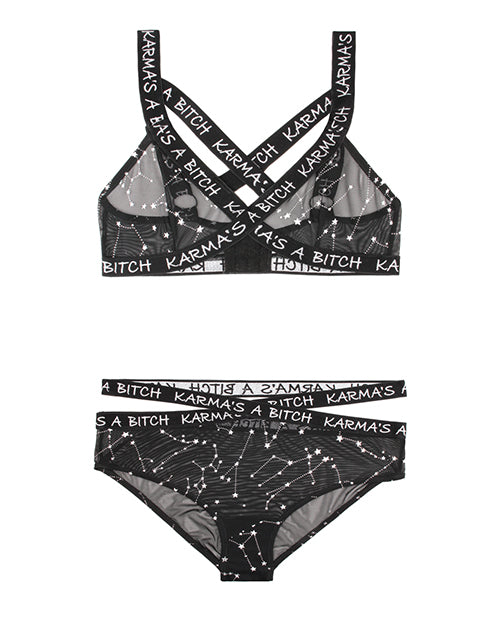 Vibes Karma's a Bitch Bralette & Cutout Panty Black M/L