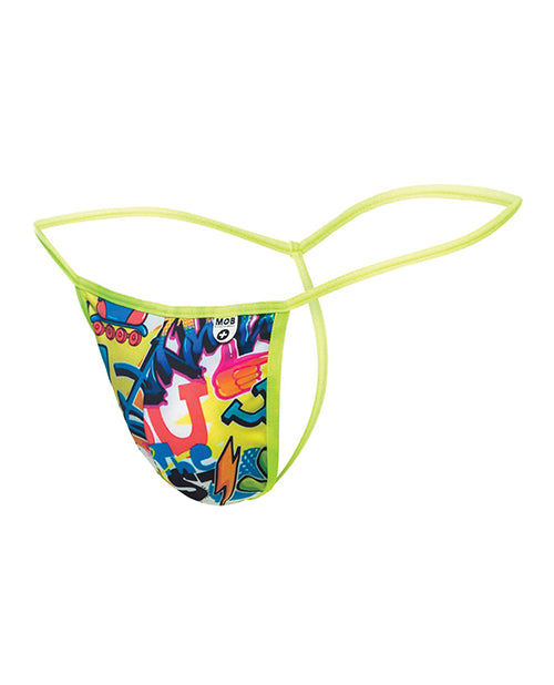 Male Basics Sinful Hipster Music T Thong G-String Blue Print LG