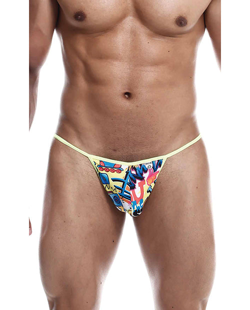 Male Basics Sinful Hipster Music T Thong G-String Blue Print MD