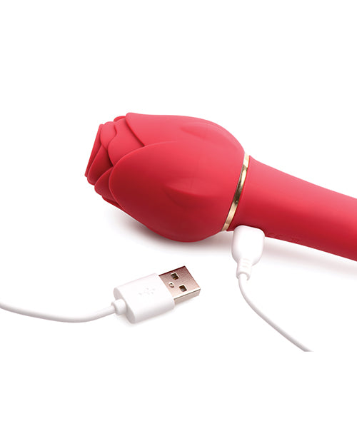 Inmi Bloomgasm Sweet Heart Rose 5X Suction & 10X Vibrator - Red
