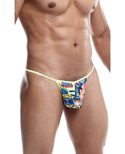 Male Basics Sinful Hipster Music T Thong G-String Blue Print LG