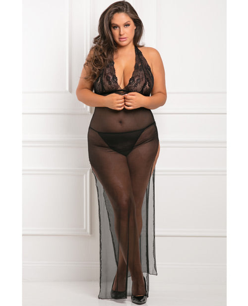 Rene Rofe All Out There 2 pc Gown Set Black 3X/4X